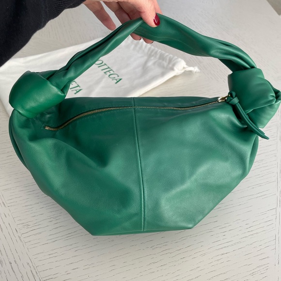 Bottega Veneta Handbags - Bottega Veneta Mini Green Leather Hobo Bag